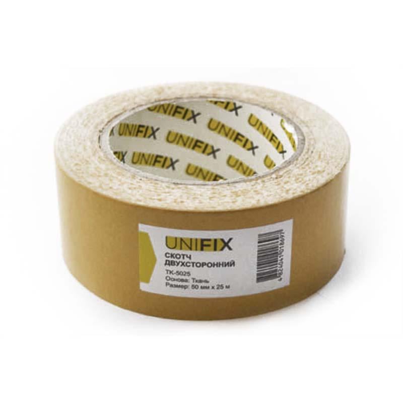 Лента клейкая двусторонняя на тканевой основе Unifix 50 мм x 25 м (18664964)