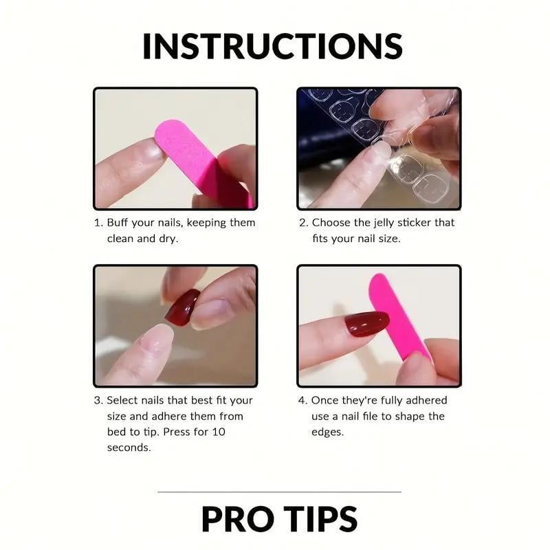 Комплект накладних нігті Blue Fantasy мигдаль середньої довжини з клейовими пластинами 24 шт. Синій (2789190674) - фото 9