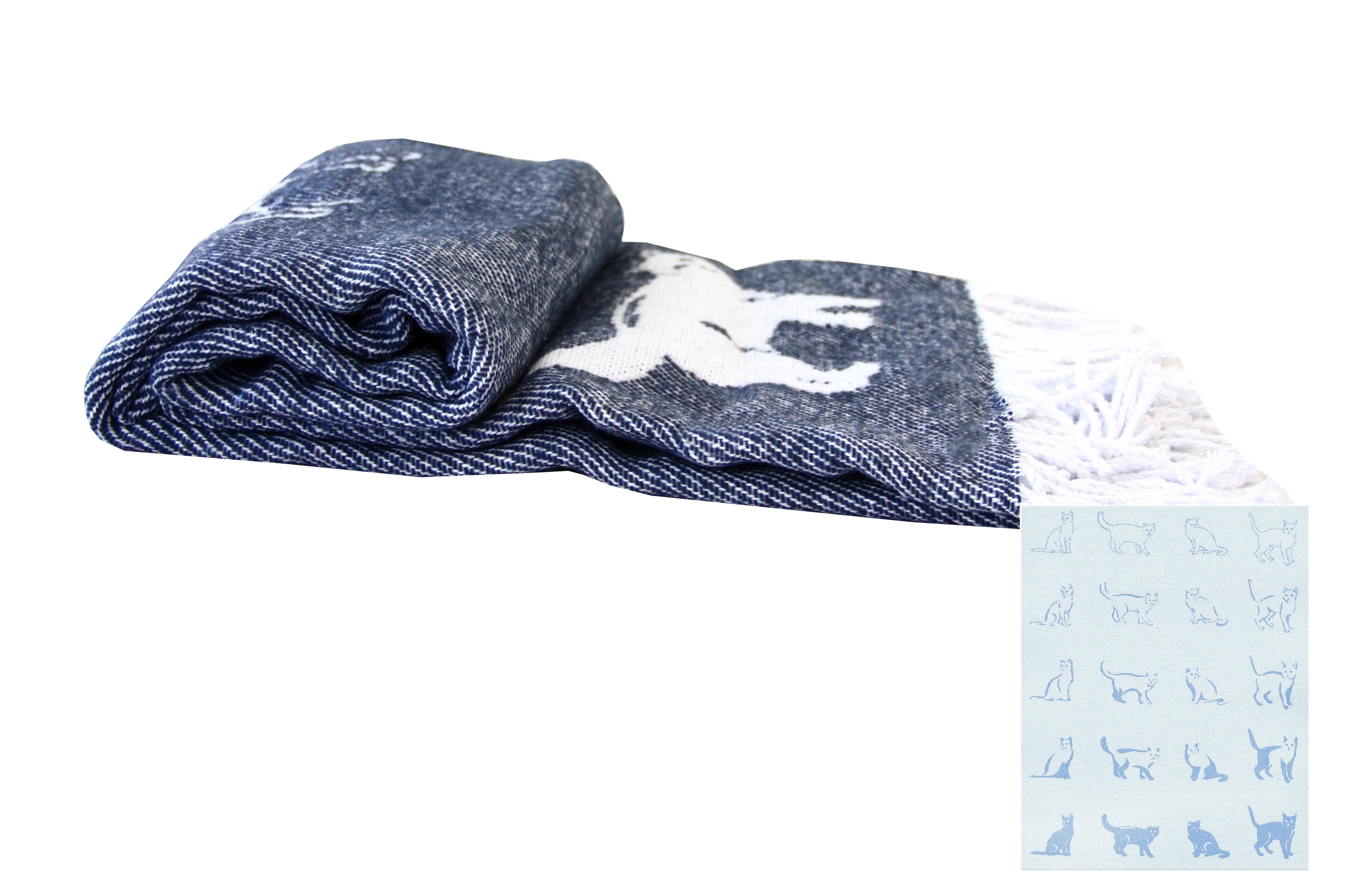 Плед LightHouse Cats 140х200 Синий (2200000552112)