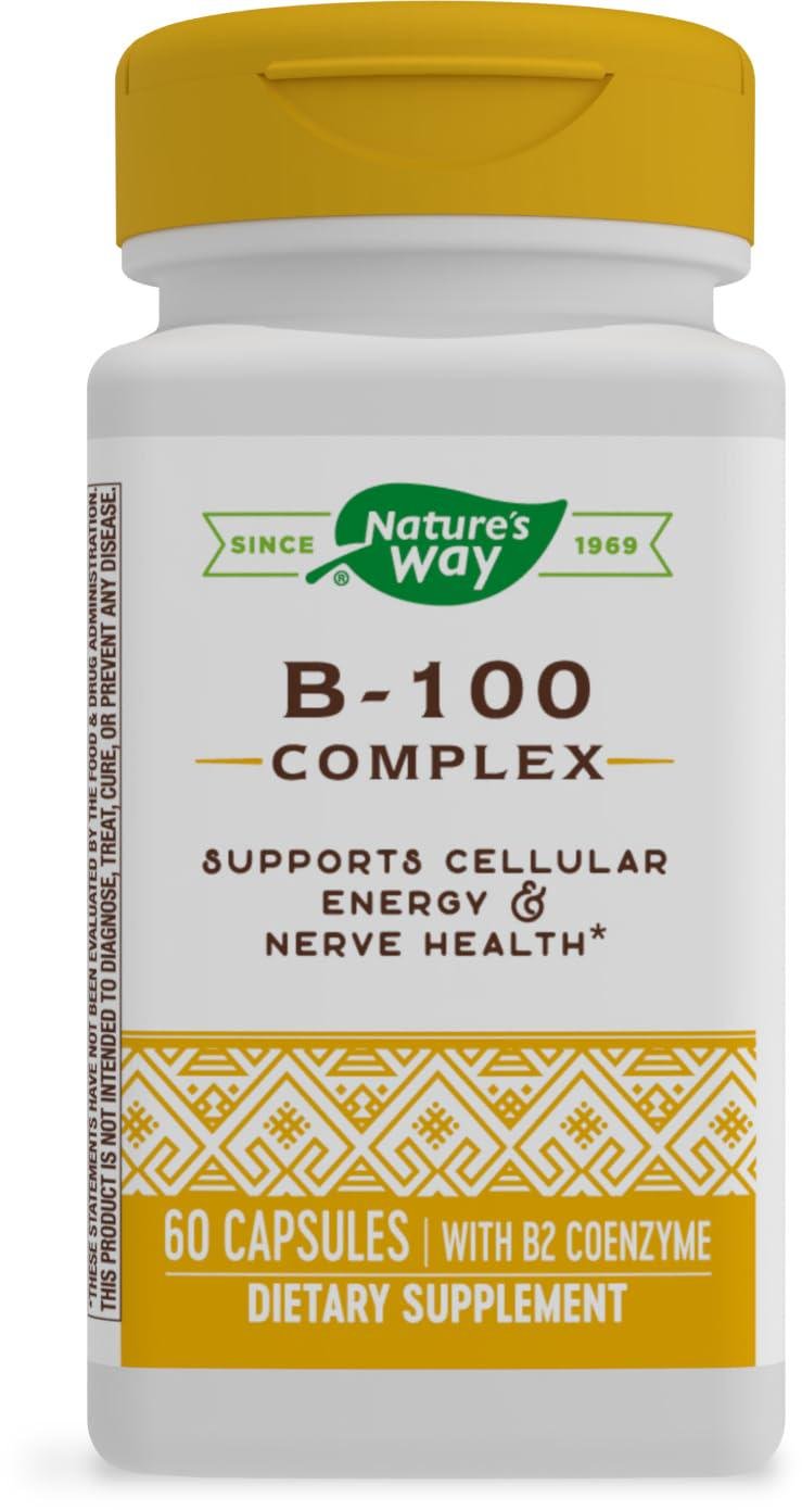 Комплекс В-100  коензимом B2 Nature's Way B-100 Complex With B2 Coenzyme 60 капс.