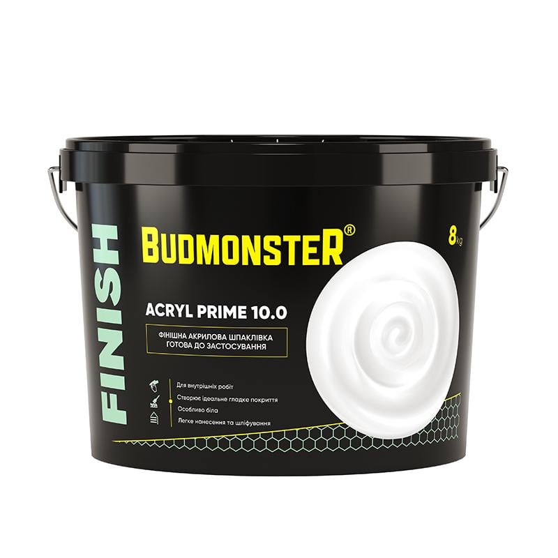 Шпаклівка акрилова BudmonsteR 10.0 ACRYL PRIME 8 кг (100411)