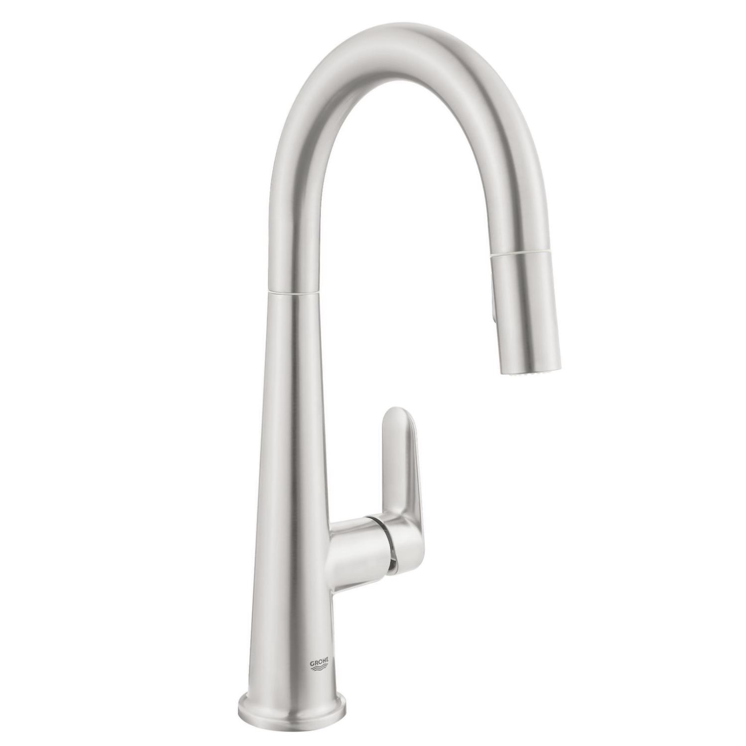Смеситель для кухни Grohe Veletto 30419DC0 с видвижной лейкой Сатин (150291)