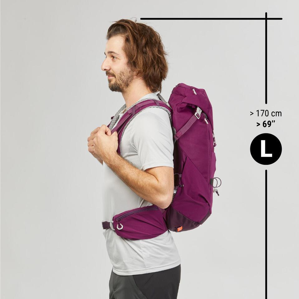 Рюкзак туристический Quechua 500MH 20 л 60x30x20 см с чехлом от дождя Бордовый - фото 6