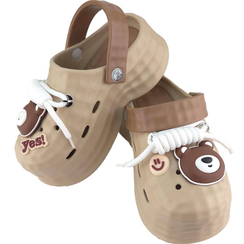 Кроксы женские с джибитсами р. 37/38 24 см Бежевый (2503-5-1) Кроксы женские с джибитсами р. 37/38 24 см Бежевый (2503-5-1)