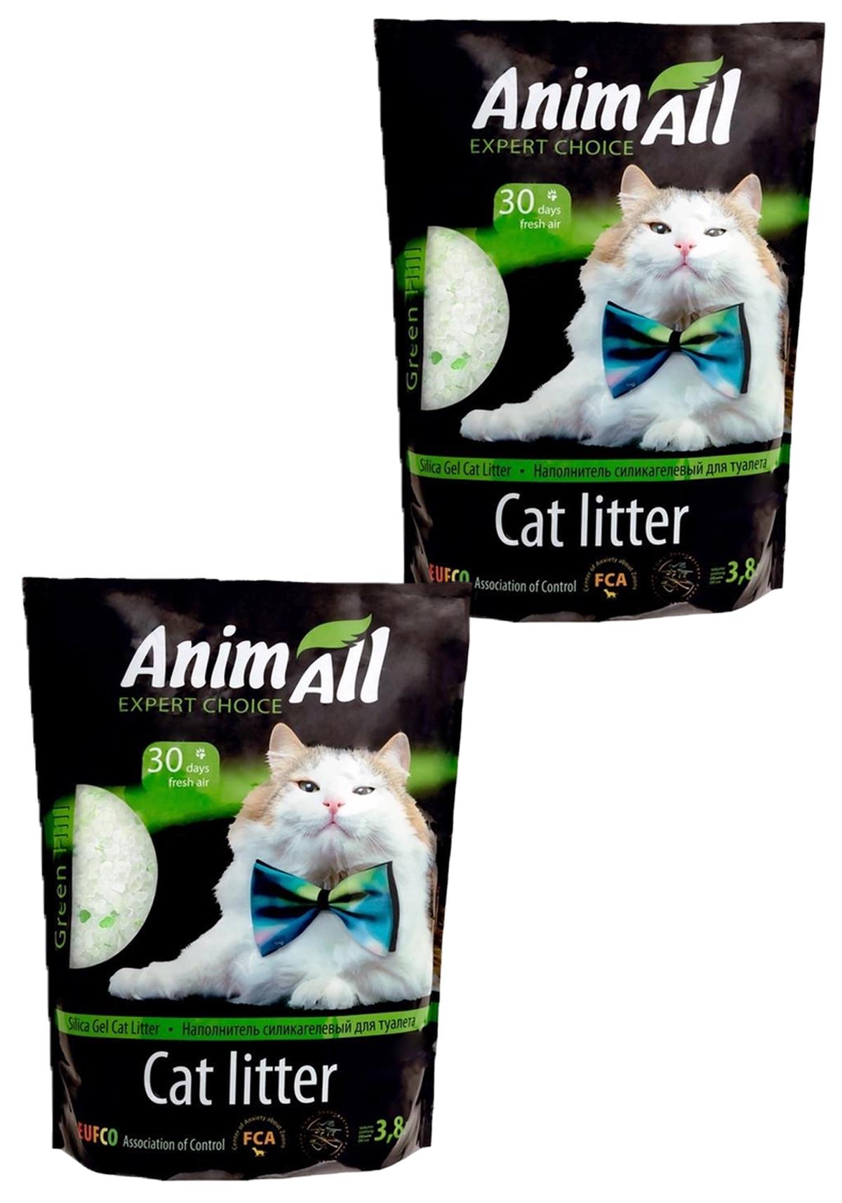 Наповнювач для котів AnimAll Hill силікагелевий 3,8 л 2 шт. Green (345211648)