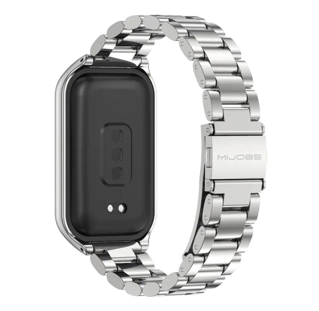 Ремешок металлический Mijobs для фитнес браслета Xiaomi Smart Band 9 Active Silver (2587175603) - фото 2 Ремешок металлический Mijobs для фитнес браслета Xiaomi Smart Band 9 Active Silver (2587175603) - фото 2