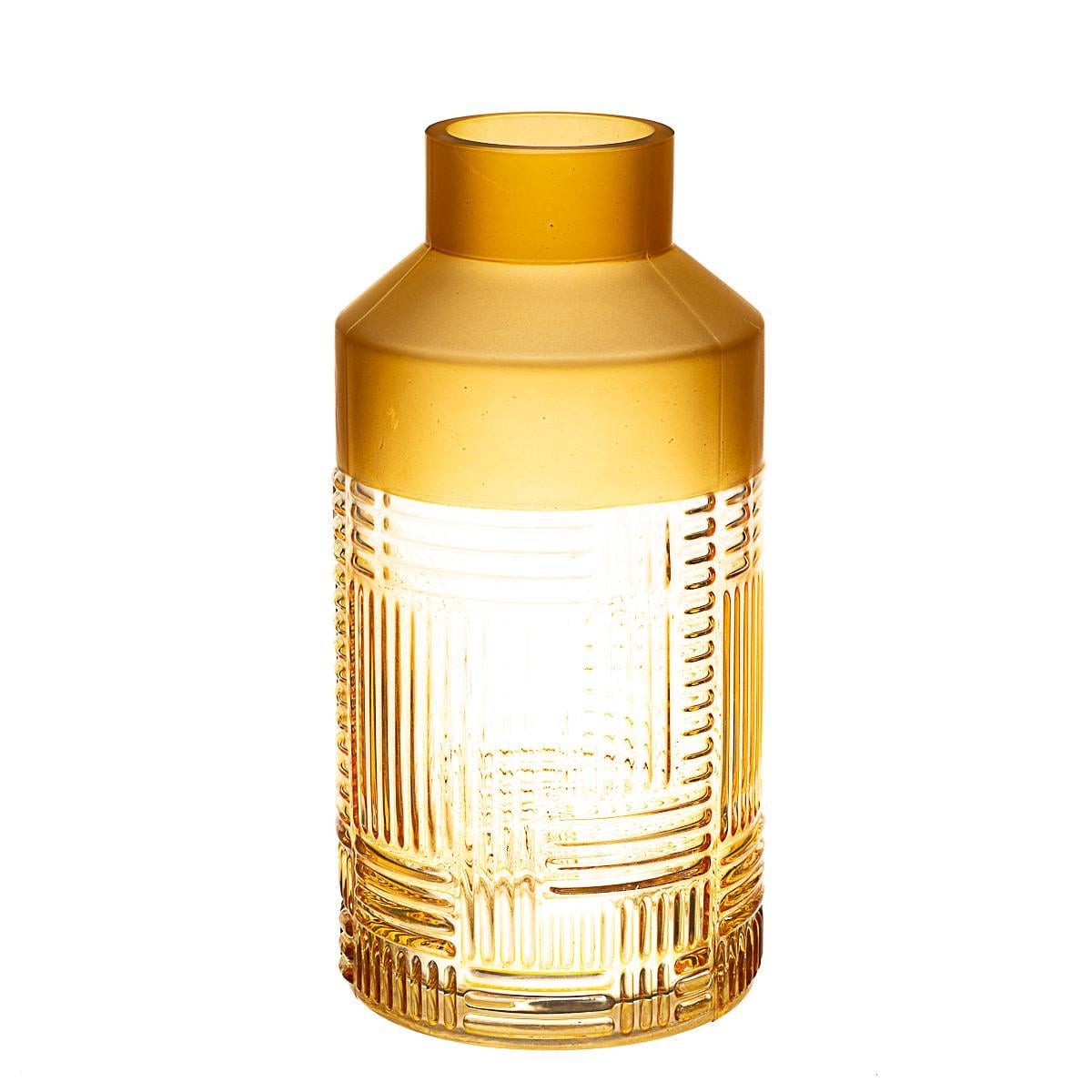 Настільна скляна ваза Light House Промінь 25 см Жовтий