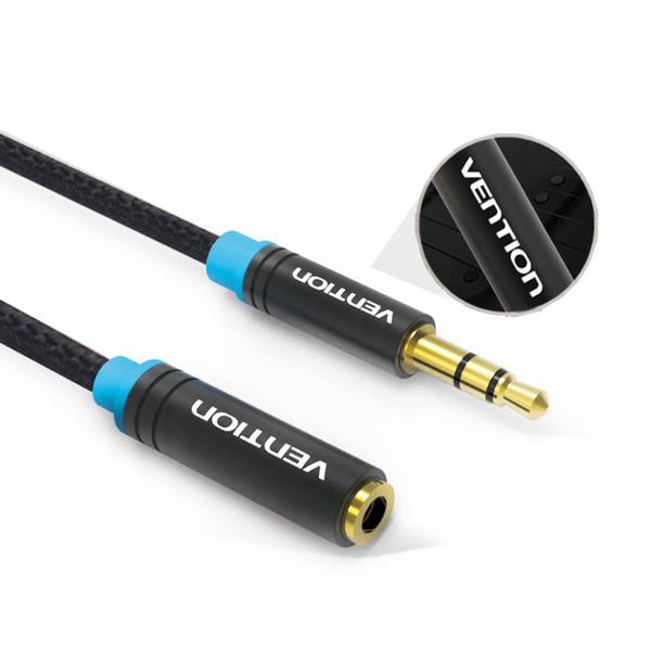 Кабель Vention Audio 3,5 мм M - 3,5 мм F 3 pin 0,5 м Black (VAB-B06-B050-M) - фото 2