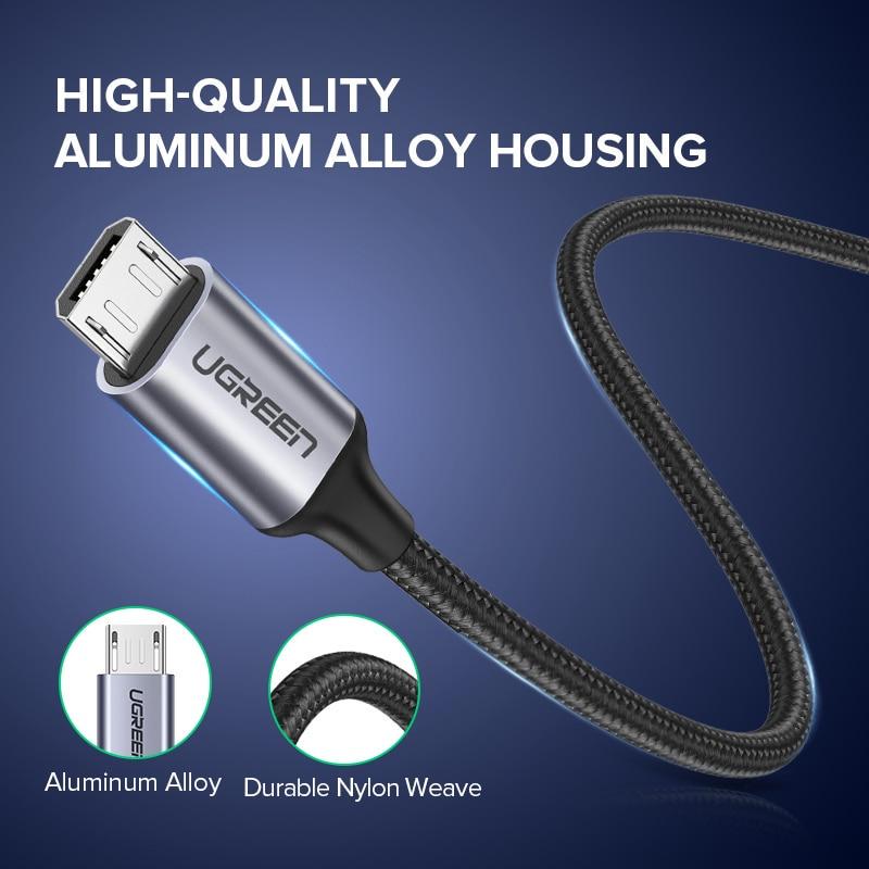 Кабель для заряджання Micro USB Ugreen US290 60146 5V/3A 3 м Сірий - фото 6 Кабель для заряджання Micro USB Ugreen US290 60146 5V/3A 3 м Сірий - фото 6
