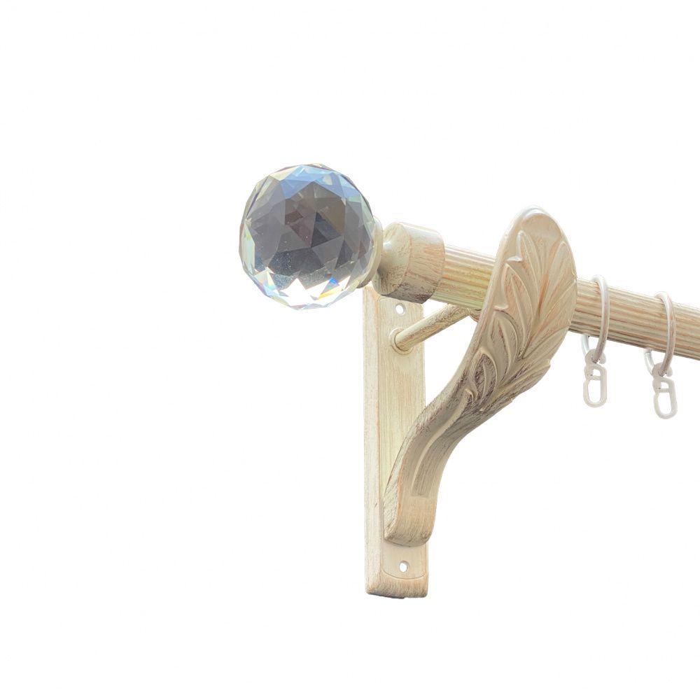 Карниз для штор Orvit Люмієра однорядний рифлений 25 мм 300 см Білий/Золотий (00-00010618)