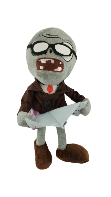 М'яка іграшка Зомбі Plants vs zombies з газетою 29 см (000109)