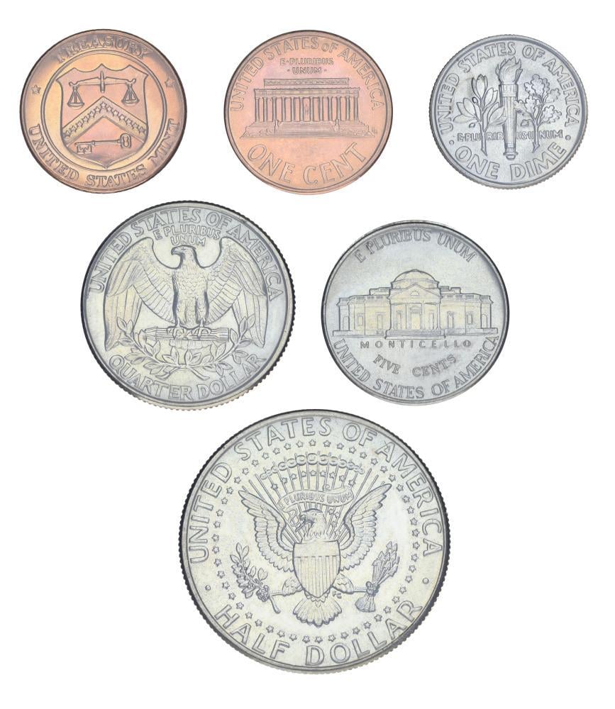 Коллекционная монетаСША набор из 6 монет 1993 UNC P 1/5/10/25/50 центов