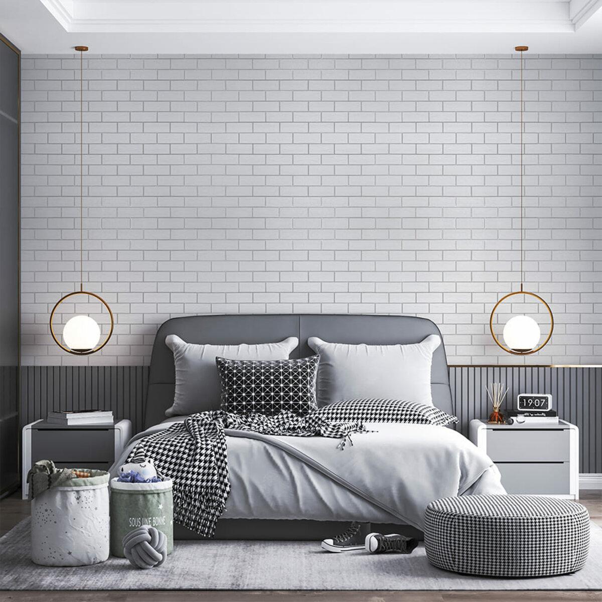 3D-панель стеновая Кирпич 700х700х5мм Белый/Серебристый (SW-00001502) - фото 6 3D-панель стеновая Кирпич 700х700х5мм Белый/Серебристый (SW-00001502) - фото 6