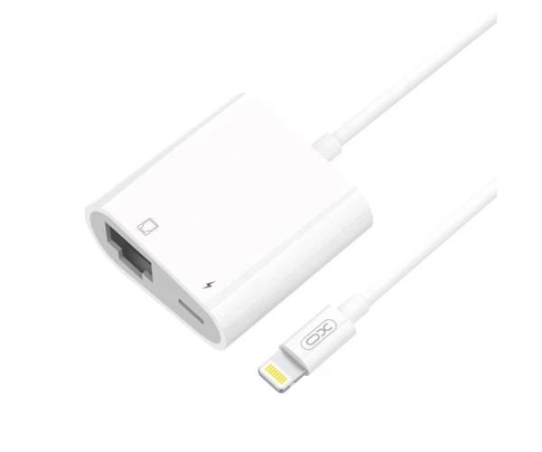Перехідник Audio Xo GB009 Lightning-RJ45 Lan Network/Lightning Audio White