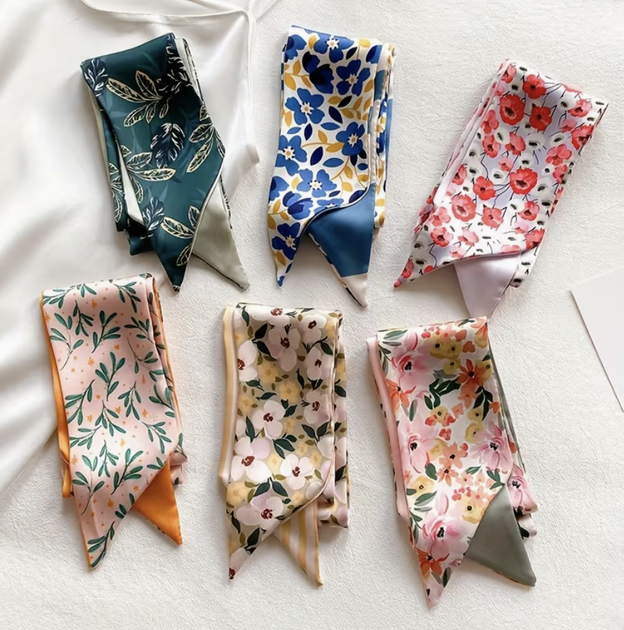 Набір стрічок атласних для волосся Квіти 6 шт. (33549793)