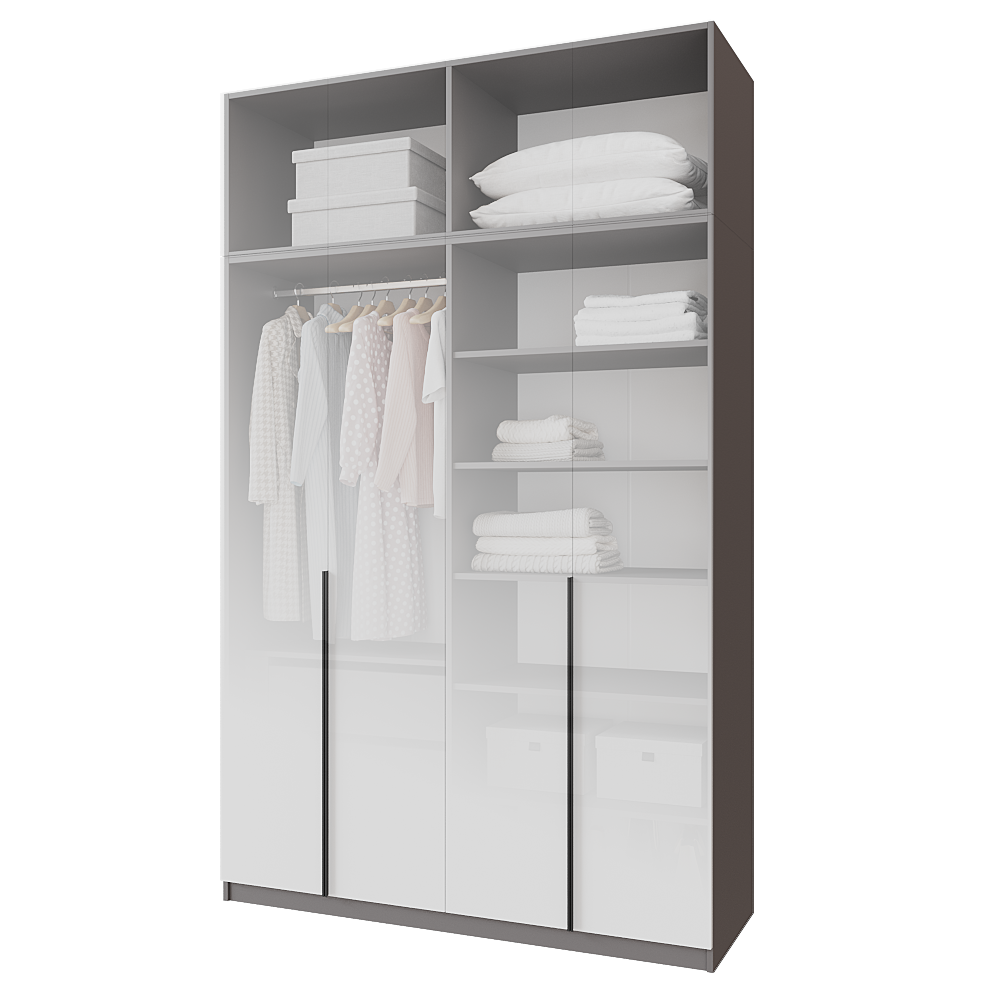 Шкаф распашной с тумбой и антресолью Меблітренд Чиназес Чита-1600.4 1600х500х2450 мм Графитовый/Белый (27356860) - фото 3 Шкаф распашной с тумбой и антресолью Меблітренд Чиназес Чита-1600.4 1600х500х2450 мм Графитовый/Белый (27356860) - фото 3