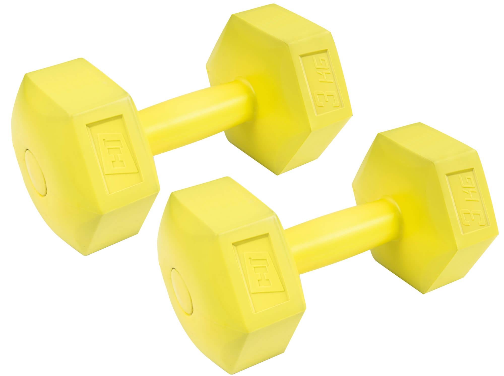 Набір гантелей Hop-Sport HS-C030DH 2х3 кг композитних Жовтий - фото 1 Набір гантелей Hop-Sport HS-C030DH 2х3 кг композитних Жовтий - фото 1
