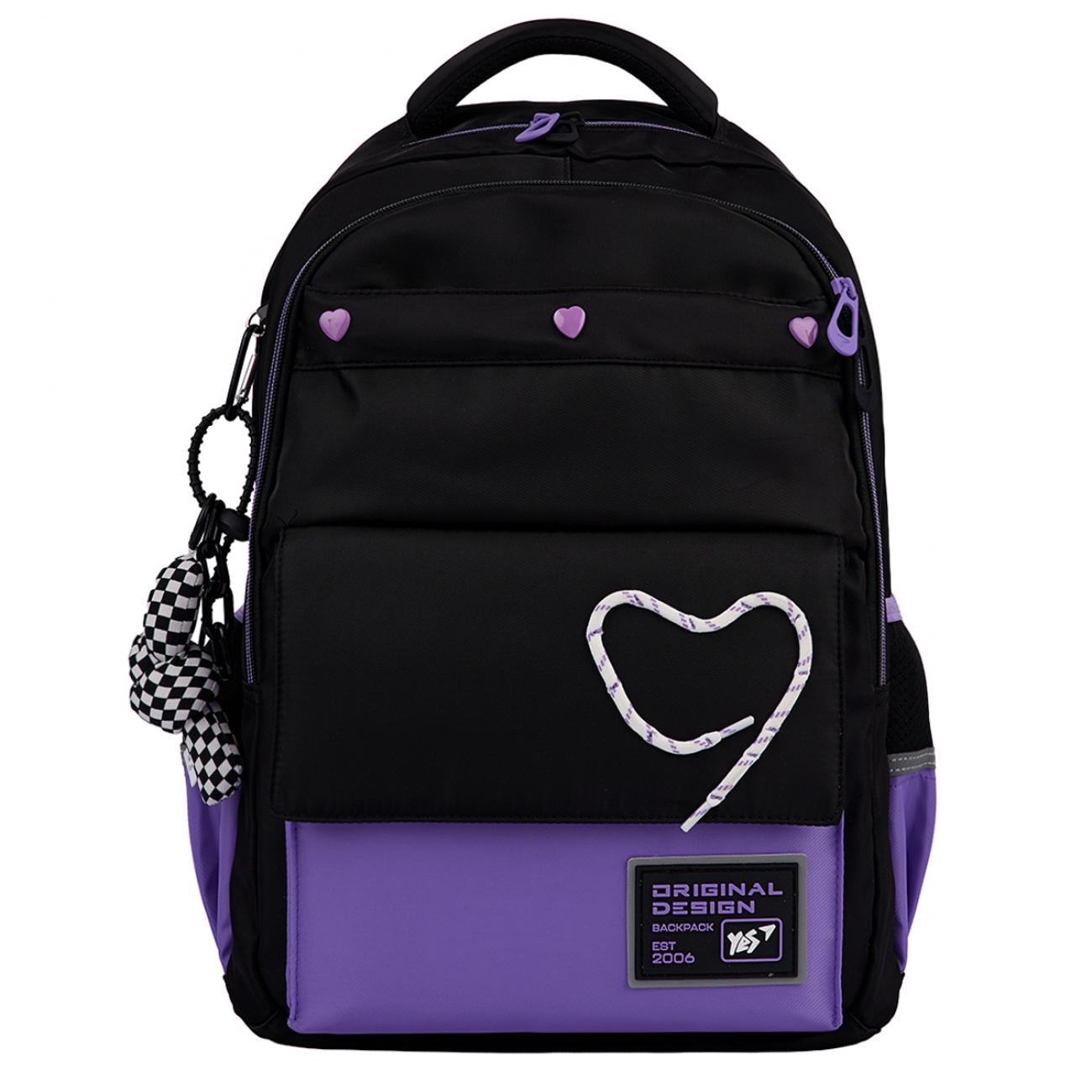 Шкільний рюкзак YES Purple Hearts TS-48 з ортопедичною спинкою (559923/995098) - фото 2 Шкільний рюкзак YES Purple Hearts TS-48 з ортопедичною спинкою (559923/995098) - фото 2