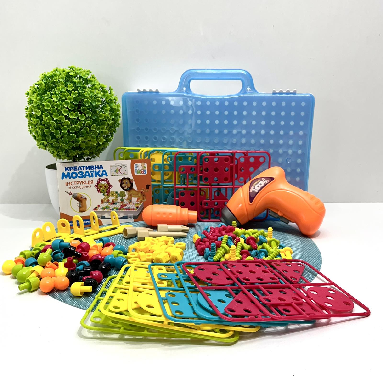 Дитяча мозаїка шуруповерт-викрутка у валізі 150 дет. (M 5589)