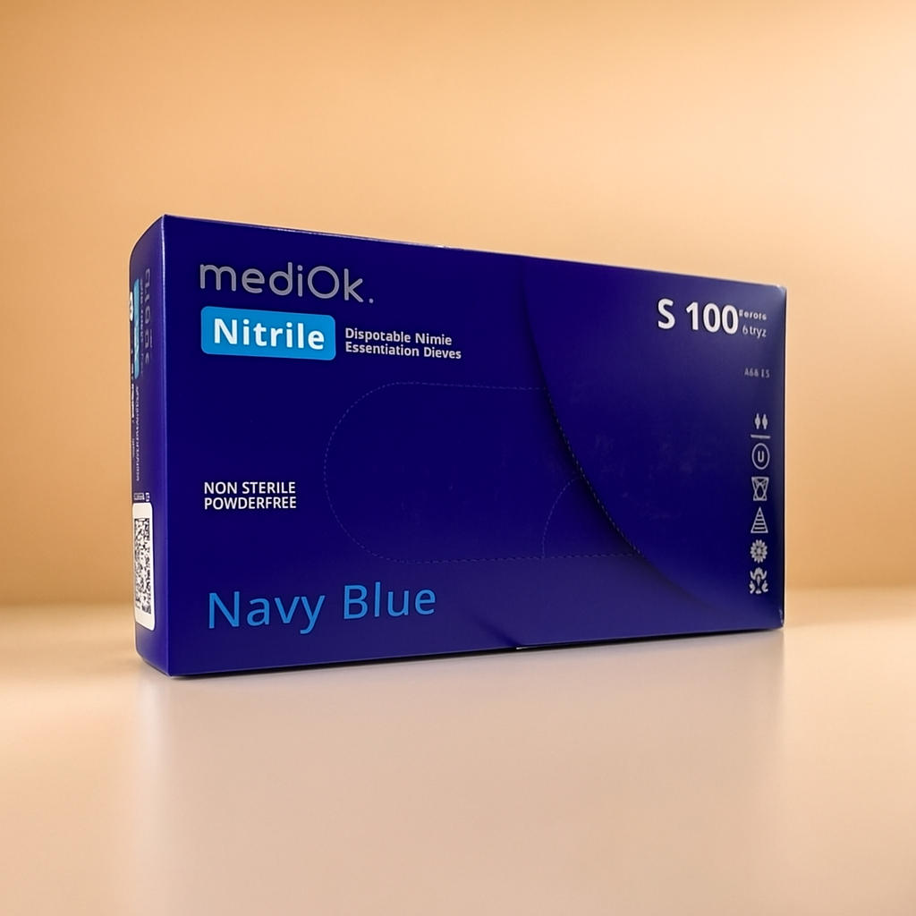 Перчатки нитриловые прочные MediOk 4,2 г S 100 шт. Темно-синий (26859475)
