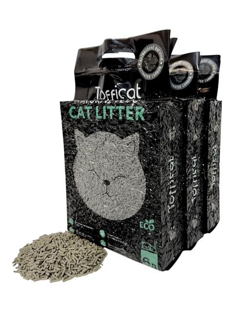 Наповнювач тофу для котячого туалету Tofficat гранульований Активоване вугілля 7,8 кг/18 л (0049) - фото 1 Наповнювач тофу для котячого туалету Tofficat гранульований Активоване вугілля 7,8 кг/18 л (0049) - фото 1