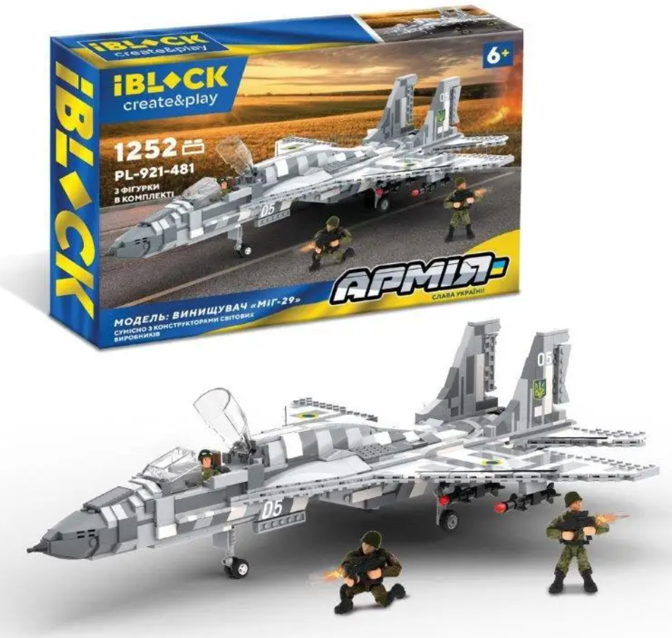 Конструктор Iblock Истребитель MIГ-29 1252 дет.