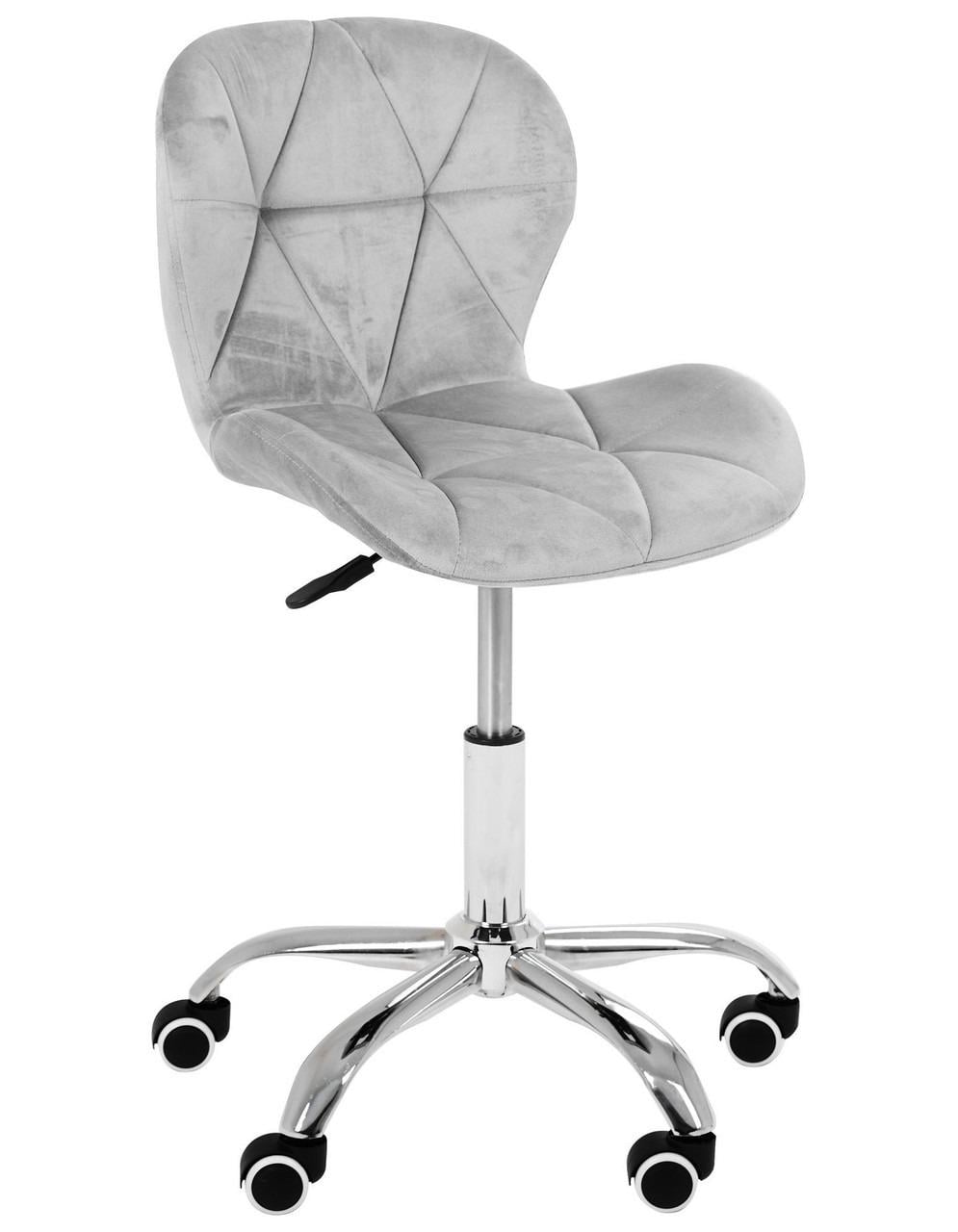 Стілець офісний комп'ютерний AMF Betani-RC оксамит без підлокітників обертовий з низькою спинкою Сірий