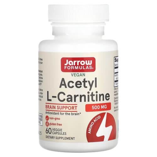 Добавка L-Карнитин Jarrow Formulas Acetyl L-Carnitine 500 мг 60 растительных капс. (JRW-15037)