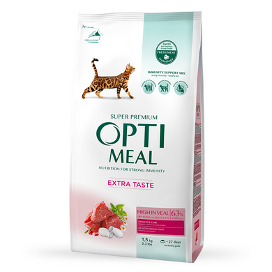 Сухой корм для взрослых кошек Optimeal Cat High in Veal 1,5 кг Телятина Сухой корм для взрослых кошек Optimeal Cat High in Veal 1,5 кг Телятина