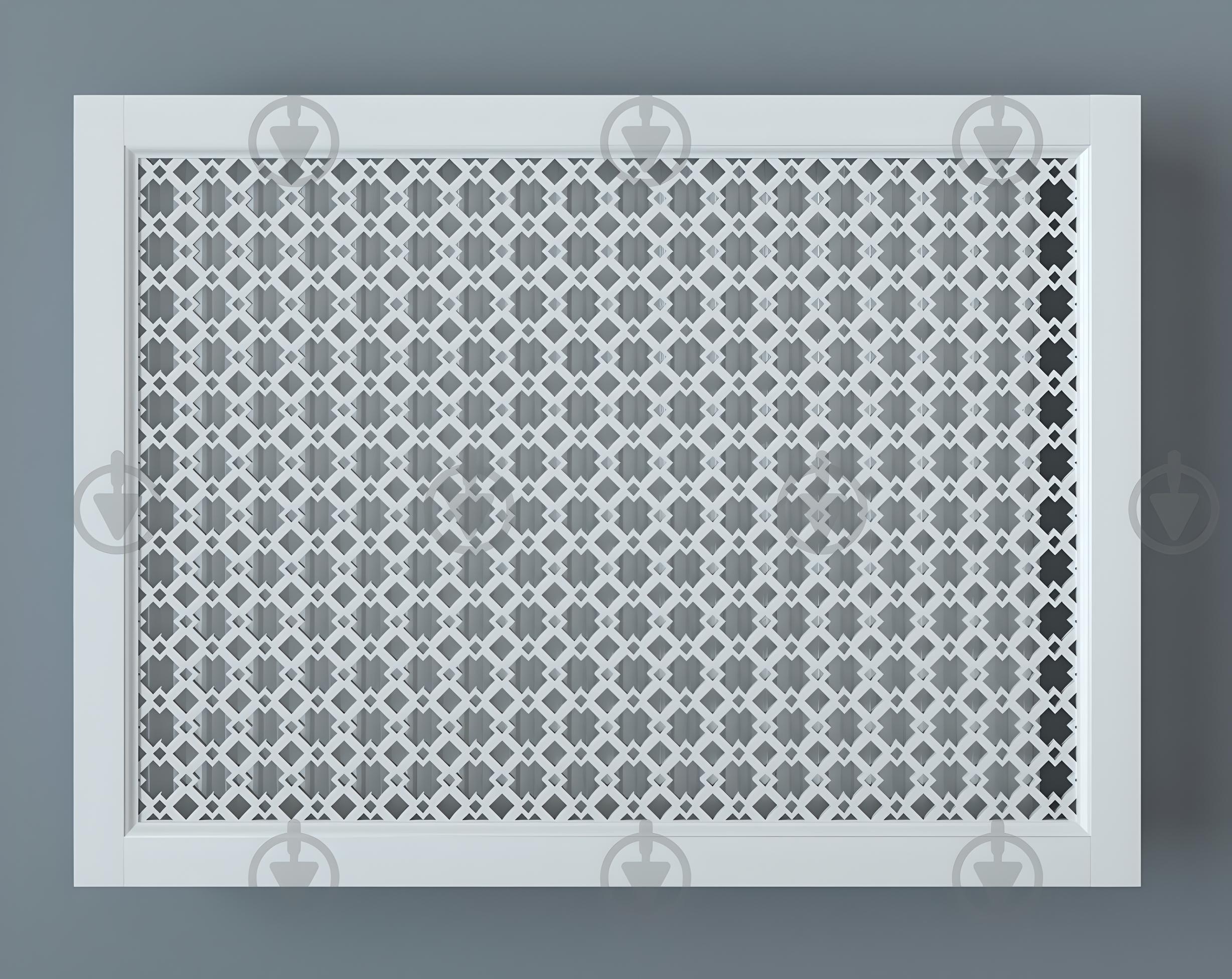 Экран-решетка декоративная на батарею отопления R77-F100 Белый (26498452) - фото 2 Экран-решетка декоративная на батарею отопления R77-F100 Белый (26498452) - фото 2