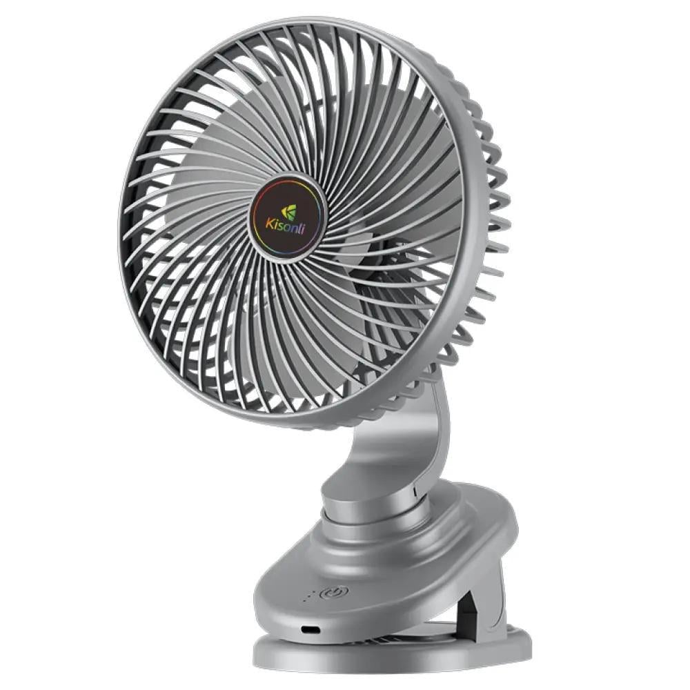 Вентилятор на прищепке Kisonli F104 1200 мА/ч Grey (627458)