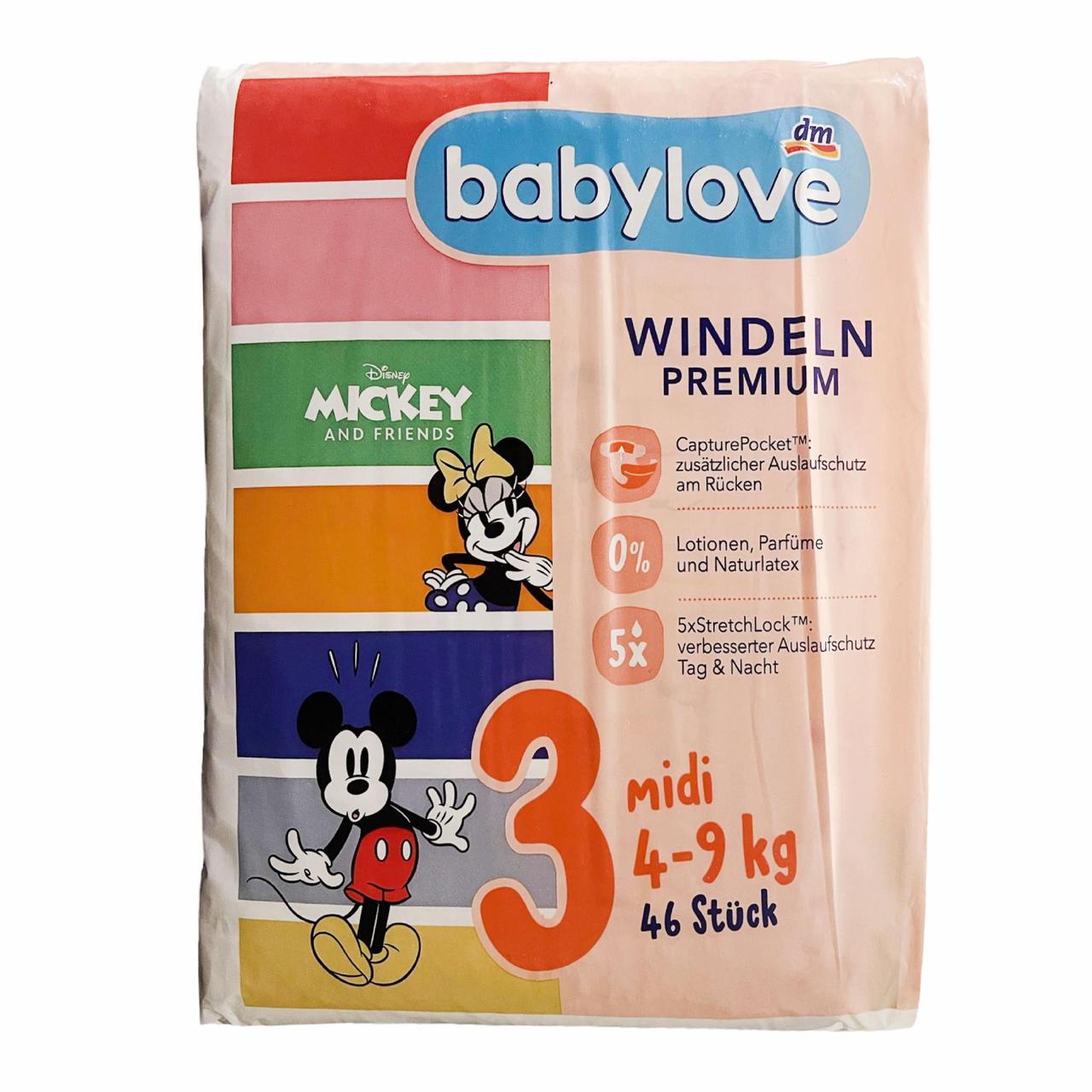 Підгузки Babylove Premium 3 Midi 4-9 кг 46 шт. (2490086221)