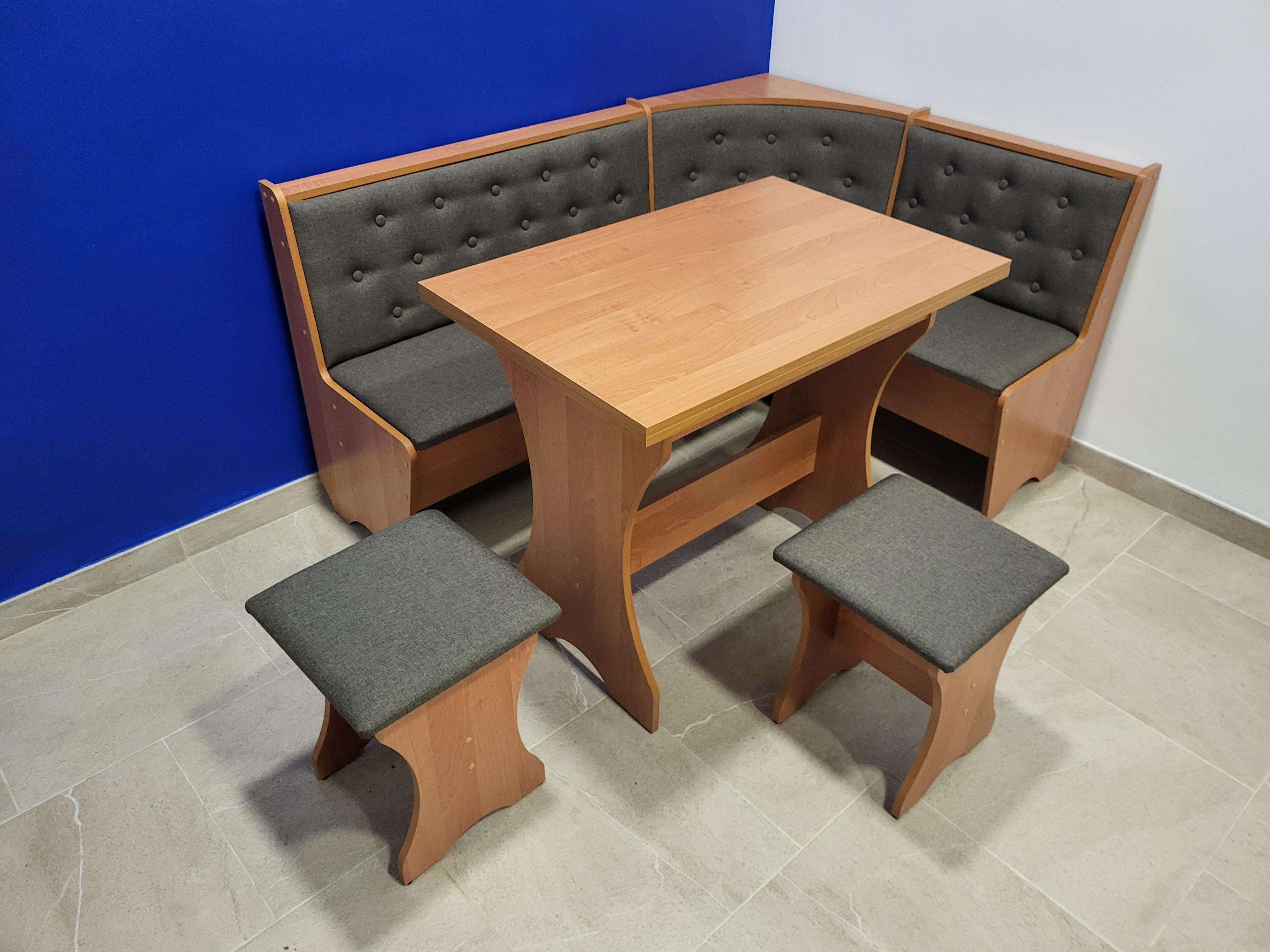 Кухонный уголок со столом и 2 табурета Mebel-Service 113,5х153,5 см Durando 3 dark/Ольха (KSTT-DT-V) Кухонный уголок со столом и 2 табурета Mebel-Service 113,5х153,5 см Durando 3 dark/Ольха (KSTT-DT-V)