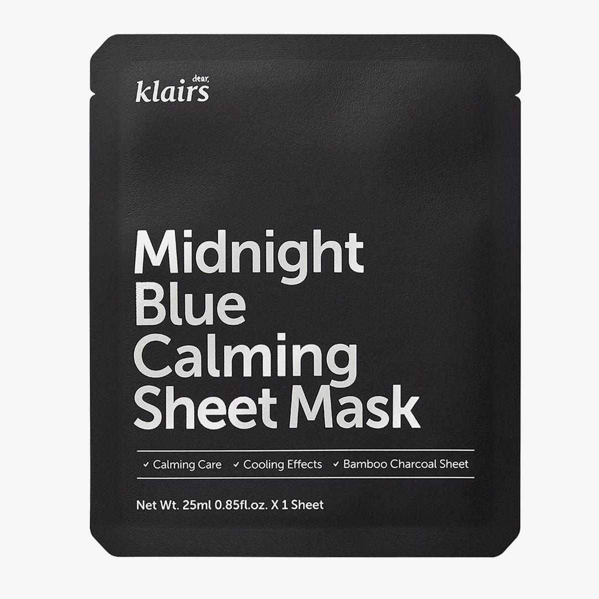 Маска тканевая успокаивающая Dear Klairs Midnight Blue Calming Sheet Mask упаковка 25 мл 5 шт.
