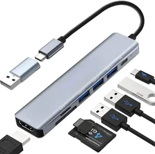 USB-хаб 7в1 розширювач портів з HDTV/USB 3.0 2хUSB 2.0 (731)