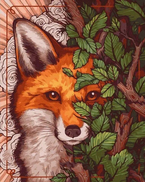 Картина по номерам Rainbow Art Лис среди кустов 40х50 см (GX44456)