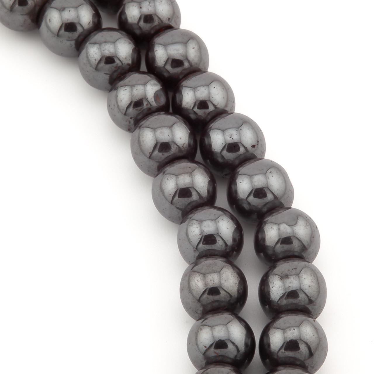 Намисто куля гематит довжина 40 см 10 мм (БГ0010ш01)