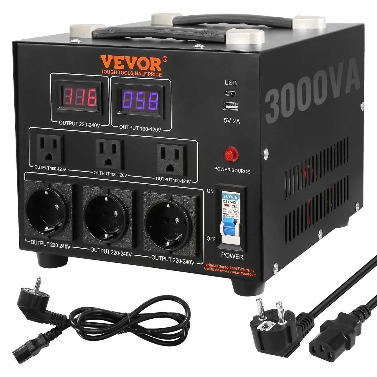 Трансформатор напруги VEVOR 3000W