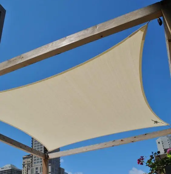 Тент солнцезащитный квадратный Сетка 3х3 м Молочный - фото 2 Тент солнцезащитный квадратный Сетка 3х3 м Молочный - фото 2