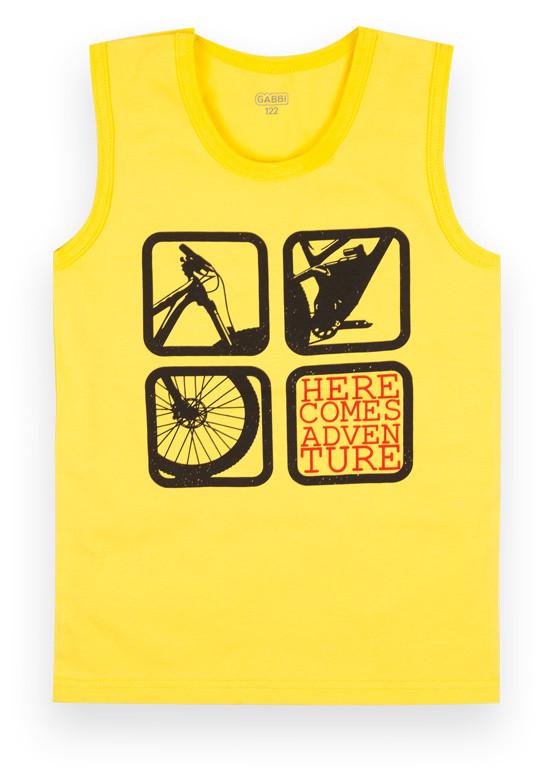 Майка дитяча бавовняна для хлопчика Gabbi МК-21-8 Табір френд 128 см Жовтий (12655)