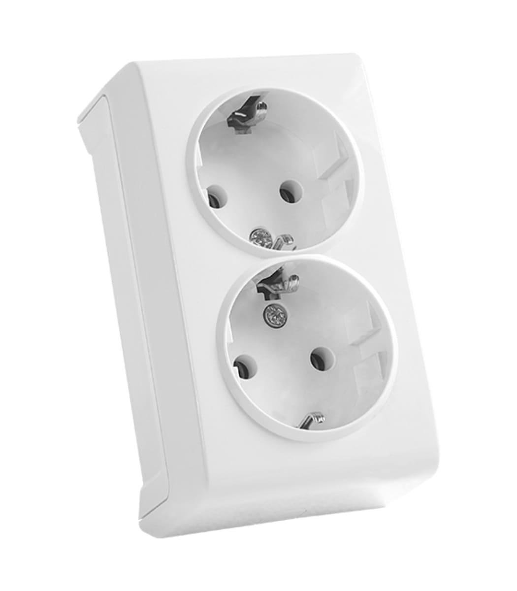 Розетка наружная двойная VIKO Vera с заземлением