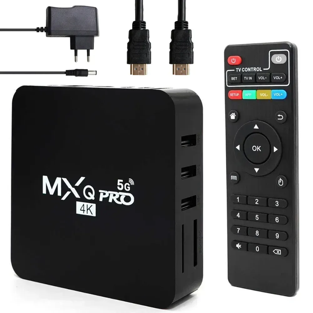 Приставка смарт MXQ 4K Pro 5G Android 12 4/64GB Черный