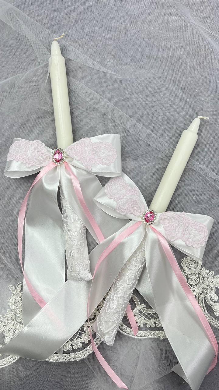 Декоративная свечка для крестин Specialday 2 шт. Розовый