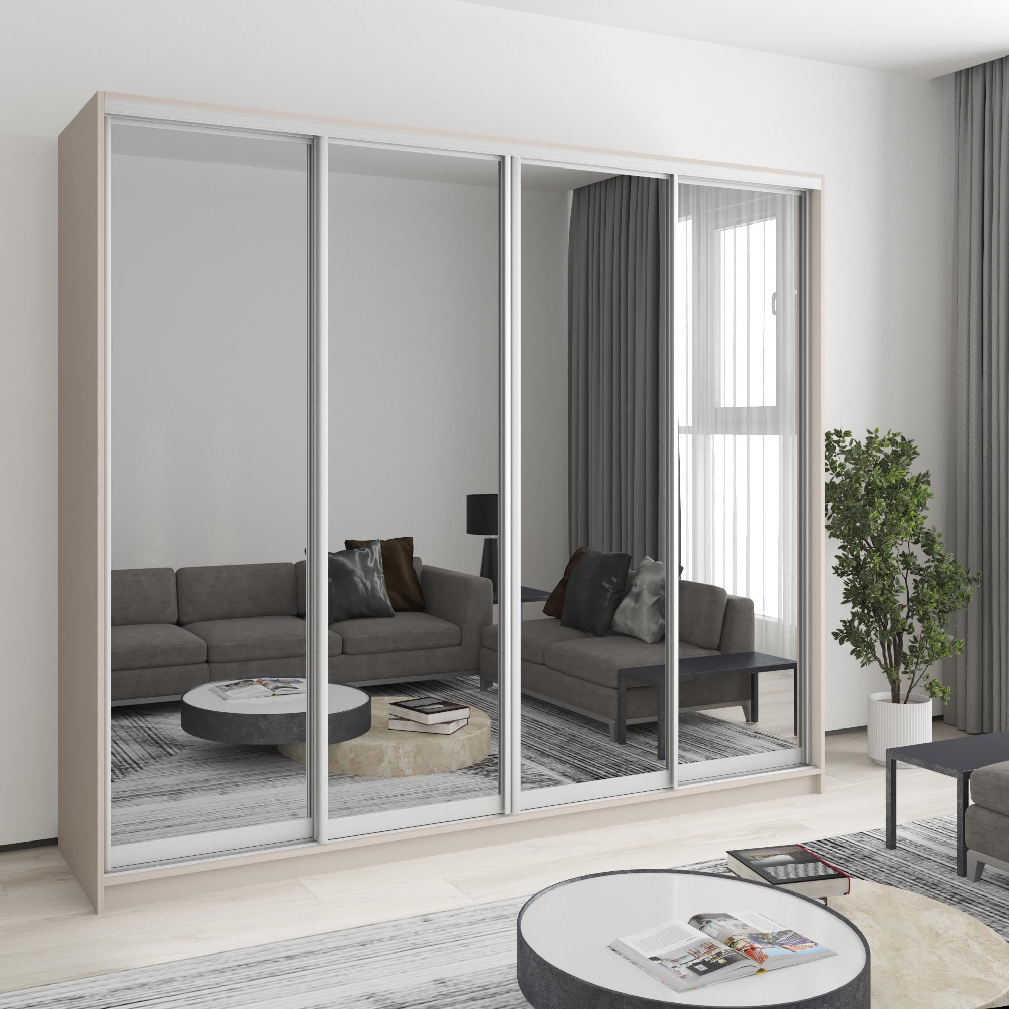 Шкаф-купе четырехдверный MebelStar Комбо AL 4 зеркала 240x60x210 см Кашемир (MBS-12565)