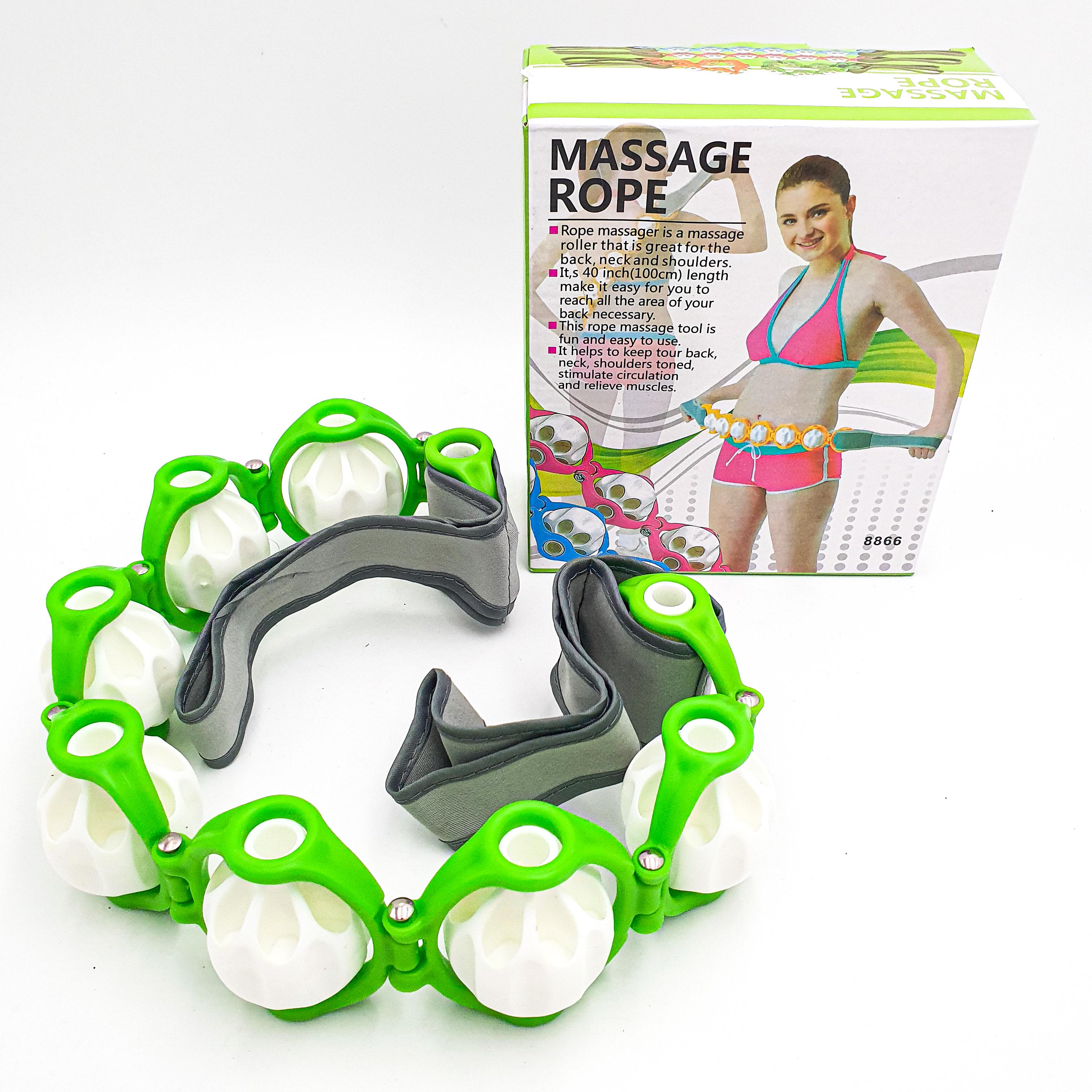 Масажер ручний антицелюлітний роликовий 7 кульок Massage Rope зелений