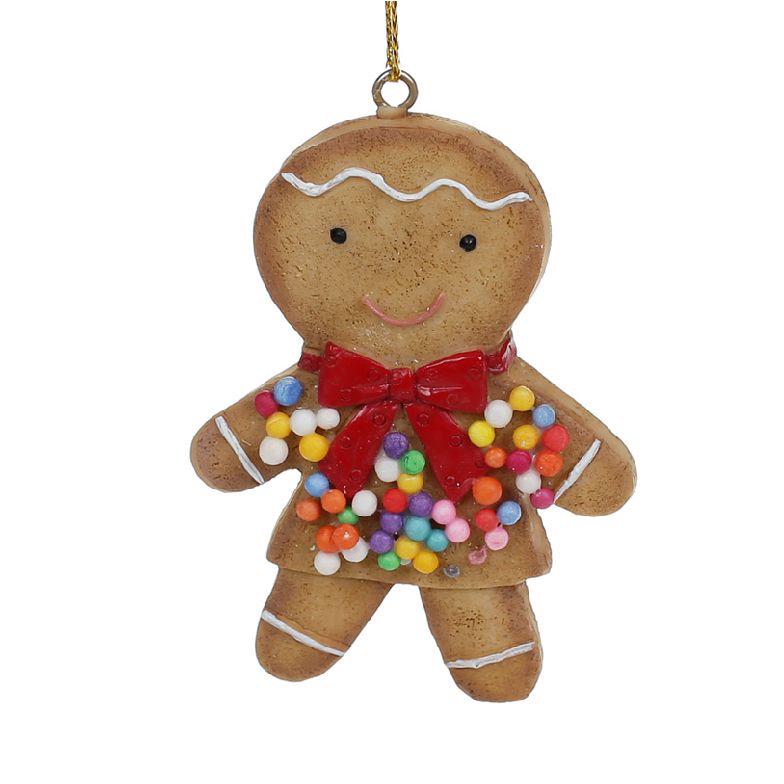 Декоративна підвіска Bonadi Пряниковий чоловічок Хлопчик 8 см Cвітло-коричневий (707-743)