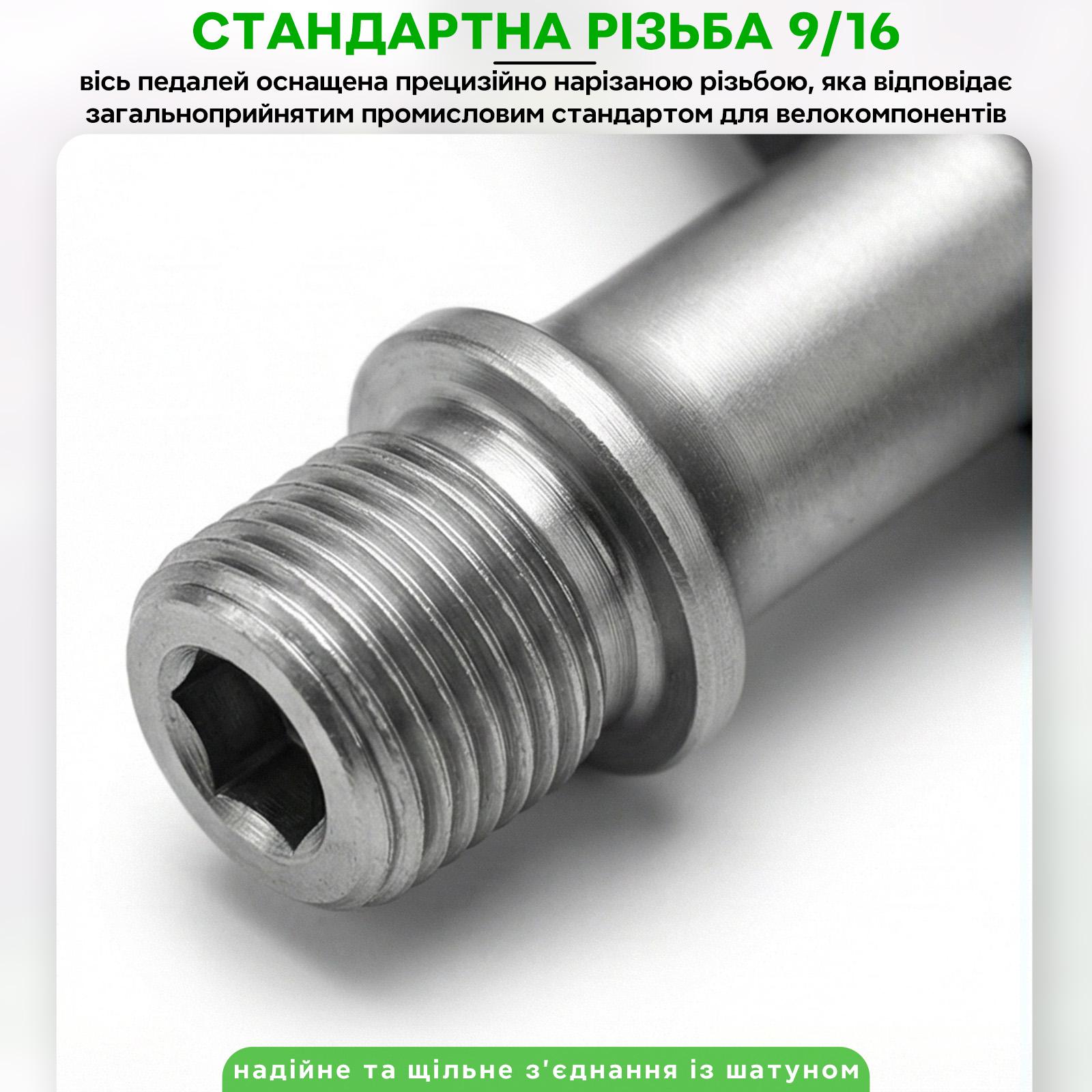 Педали велосипедные BIKEBIT JT18 алюминиевые на промышленном подшипнике ось 9/16" Черный (BB-JT18-4220) - фото 3 Педали велосипедные BIKEBIT JT18 алюминиевые на промышленном подшипнике ось 9/16" Черный (BB-JT18-4220) - фото 3