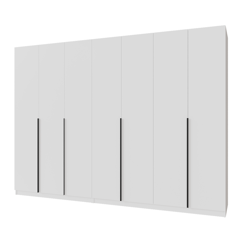 Шкаф распашной с тумбой Меблітренд Чиназес ЧиТ-2800 2800х500х2050 мм Белый (27352745)