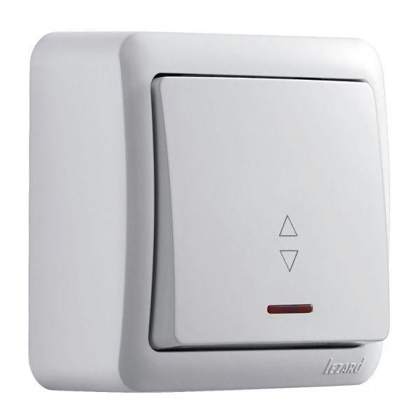 Выключатель одноклавишный проходной Lezard VIOLA 751-0200-114 с подсветкой Белый (27552029)