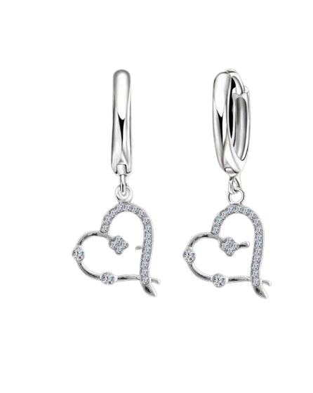 Подвески Liresmina Jewelry Серебряное сердце покрытое фианитами 3,5 см Серебристый (1822867697)